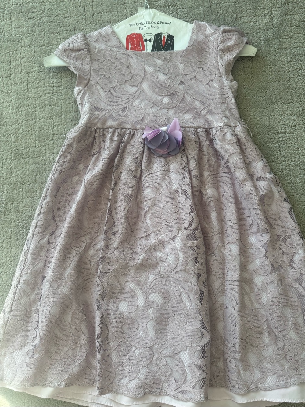 6X Laura Ashley Lavender Lace Floral Waist Dress for Girls
